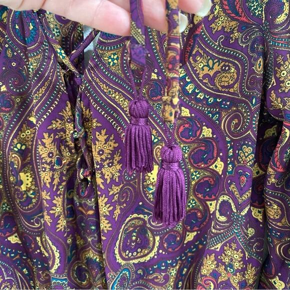 Show Me Your Mumu Tillie Tie Romper Paisley Boho Festival Long Sleeve Size S - Picture 8 of 11